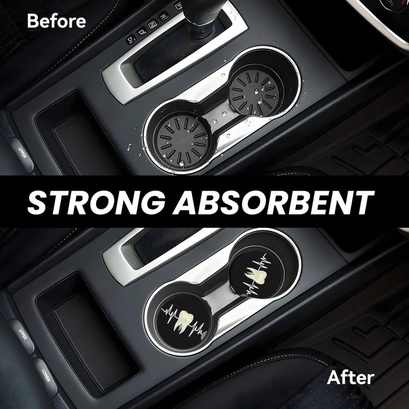 Tooth Heartbeat Dentist Dental Hygienist Assistant Car Coasters for Cup