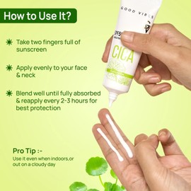 Good Vibes CICA Sunscreen SPF 50 PA++++ | Cica Extract, 3% Niacinamide, & Hyaluronic Acid | Lightweight Aqua Gel | Non-Greasy | 50g/ 1.76 Ounce