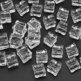 Plastik Eiswürfel Wiederverwendbar, 45 Stück Klare Künstliche Wiederverwendbare Eiswürfel, Acryl Mehrweg Würfel für Hochzeitsdekoration | Vase Füllen | Fotografieren, 17mm