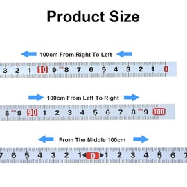 GTIWUNG 5 Rollen Selbstklebendes Maßband Metrisches 3 Spezifikationen zum Aufkleben, 2 x Links Nach Rechts 1m, 2 x Rechts Nach Links 1m, 1 x Der Mitte Nach Links Nach Rechts 2m