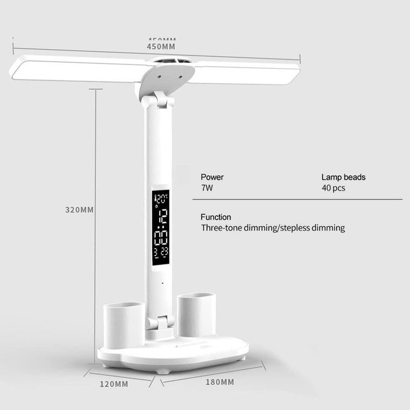 Luejnbogty LED Desk Lamp USB Dimmable Touch Foldable Table Lamp