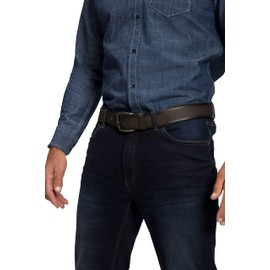 JP 1880 Men's Large Sizes Menswear L-8XL Leather Belt Metal Buckle 4 cm Wide up to Size 170 cm 811983, black