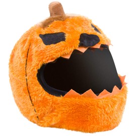 Moto Loot Helmet Cover for Motorcycle Helmet, Fun Rides and Gifts (Cover Only. Helmet Not Included) - Evil Pumpkin