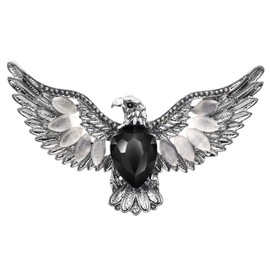 KristLand Animal Brooch Eagle, Hawk with Crystal Stone for Men, Women Corsage Pin, Party, Birthday Jewelry