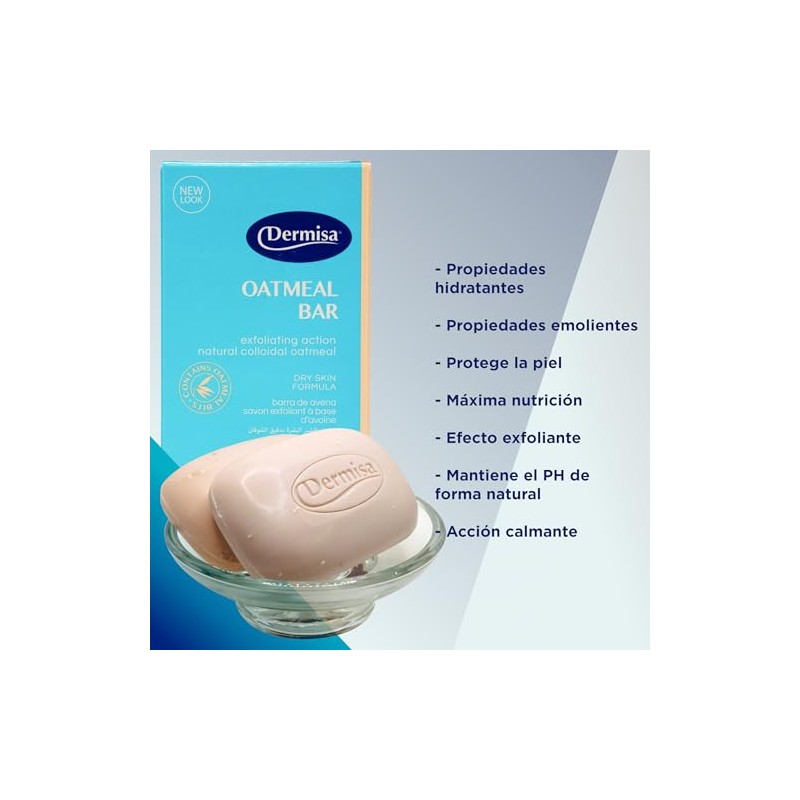 DERMISA BARRA DE JABON DE AVENA 85GR 3 PIEZAS