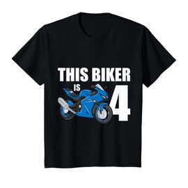 Kids Motorcycle 4th Birthday 4 Year Old Toddler Boys T-Shirt