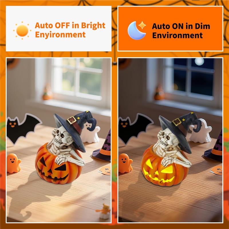 CFFOWNUG Skeleton Halloween Indoor Decoration: 6.1'' Witch Hat Skeleton Ornament