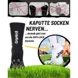 Football Socks - Men's & Women's Grip Socks Football (Anti-Slip Guarantee) - Premium Football Socks, black