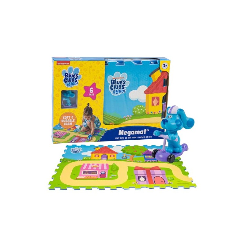 Blue's Clues & You Foam Megamat with Blue on Scooter