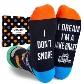 Zmart Cool Trucker Socks -Truck Driver Gifts for Men, Funny Truck Accessories