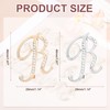 PATIKIL Letter Brooch Pins, 2Pcs Initial Letter R Rhinestone Broaches