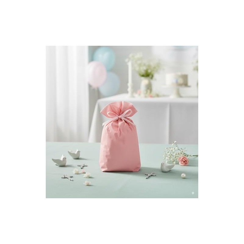 Sacchetti Regalo Perlati Piccoli – 50 Pezzi – Rosa Cipria