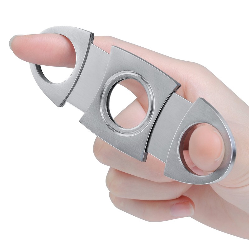 Cigar Cutter Guillotine, Stainless Steel Double Blade Cigar Clippers, 3