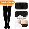 KINBOM 4 Pairs of Thigh High Socks, Cotton Soft Knee