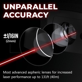 Magpie Saber 131ft (40m) Unbreakable Precision Laser Measuring Tool, Laser Measurement Tool with ft/in/m Measurement Units and 2 Bubble Levels_Class 2 Laser