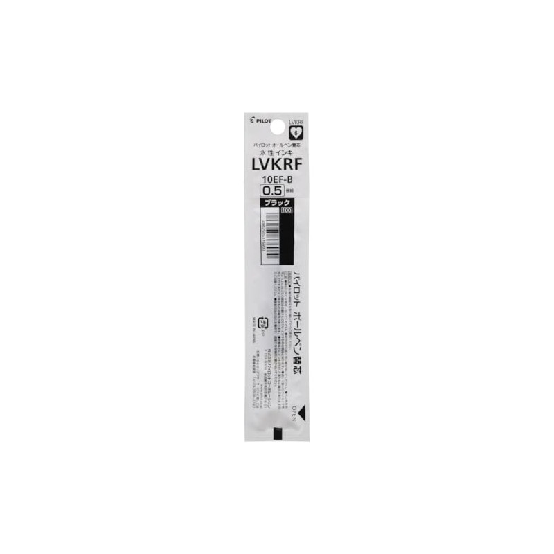 Pilot LVKRF100EF10B Rollerball Pen Refill, LVKRF V-Cone Knock, 0.5, Black,