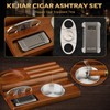 KEJIAR Cigar Ashtray, Wooden Base with Removable and Washable Outdoor