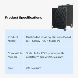 Creality 235x235mm Dual-Sided Printing Platform Board Kit-Glossy PEO+ Matte PEI with Strong Magnetic Adhesion Stable Molding   and Easy Demolding