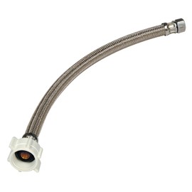 Brasscraft B1-16DL F 3/8-Inch Comp by 7/8-Inch Ballcock by 16-Inch Toilet Connector, White