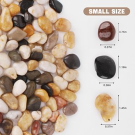 Natural River Rocks 1-2 Inch Ornamental Polished Pebbles Small Rocks Pebbles for Indoor Plants Decorative Rocks for Potted Plants Aquarium Gravel River Rocks for Plants,Aquarium,Fish Tank,Vases 2 lbs