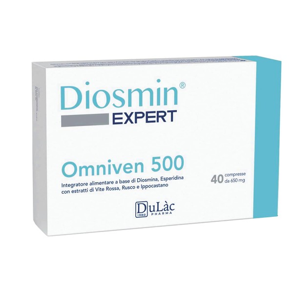 Dulàc - Hemorrhoid and Leg Vein Supplement Omniven 500-40 Tablets Diosmin, Horse Chestnut Extract, Butchers Broom, Hesperidin for Restless Legs Syndrome Relief, Varicose and Spider Veins