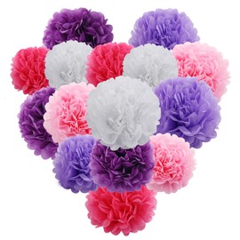 YFFSFDC Paper Pom Poms, Honeycomb Balls, Set of 15, Paper Flowers, Parties, Paper Pom Poms, Birthdays, Graduations, Decorations, Weddings, Decorations, Interior, Wedding, Photography, Celebrations,