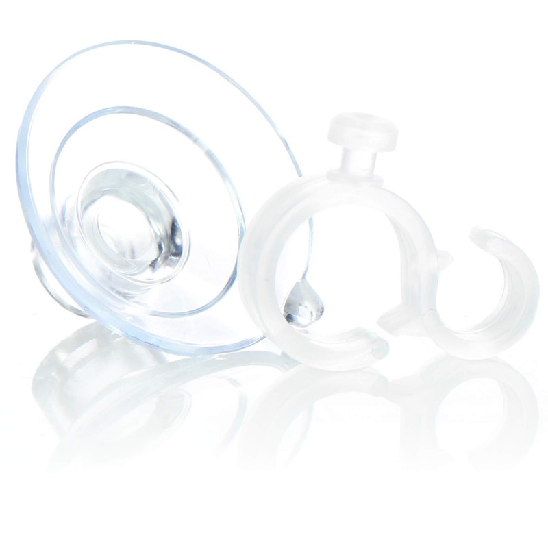 com-four® 20 x Suction Cup Holders with Clip Hooks for