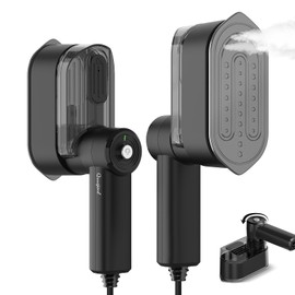 Travel Steamer - Portable Steamer for Clothes, 8FT Power Cord, Handheld Small Size Steam Iron Collapsible Design, Travel College Dorm Home Essentials (Black)