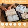 12 Pcs Packing Cubes for Suitcase Travel Luggage Bags Bulk