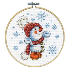 Design Works Crafts Snowman Counted Cross Stitch Kit with Hoop