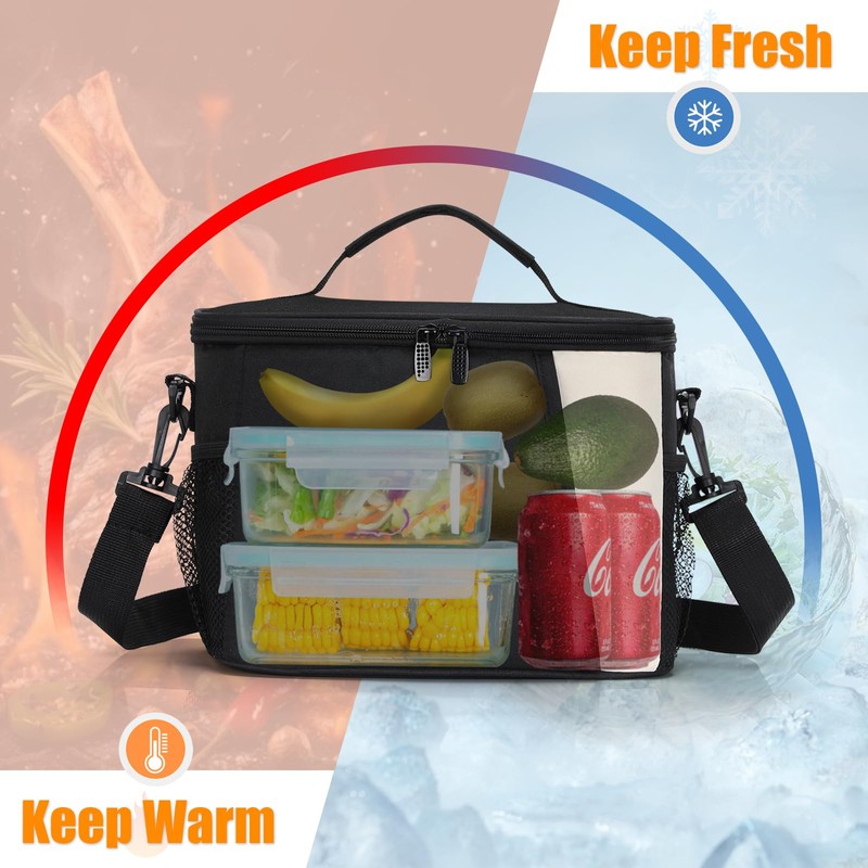 Oamwrae Insulated Lunch Bag, 8.6 L Leak-Proof Lunch Bag with