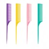 Mini Rat Tail Comb, Makeup Artist Studio Carbon Pointed Hair Comb for Styling & Parting Free Size/Green 20ea