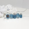 Blue Topaz Handmade Nail Tips - Long Round Square /