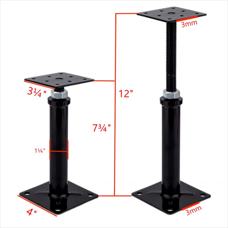 YMSZGBZG 2 Pack Adjustable Floor Jack,Mini Screw Jack,Telescoping Jack for