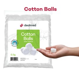 Dealmed Cotton Balls – 500 Count Medium Non-Sterile Cotton Balls, Easy to Access Re-Sealable Bag for Skin Prep, Wound Cleansing, DIY Needs (Case of 8)