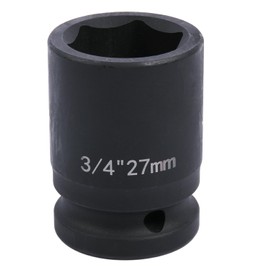 YTKavq 3/4" Drive 27mm Impact Socket，6-Point Standard Impact Sockets Made with Chrome Molybdenum Alloy Steel, Metric