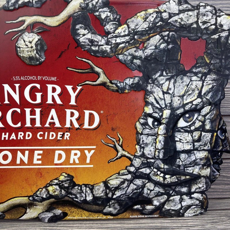 Angry Orchard Hard Cider Stone Dry Apple Tree Logo Metal
