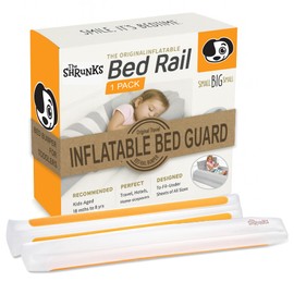 Shrunks Inflatable Bed Rail for Toddlers, Kids, Adults, and Elderly | Portable Bed Bumper for Toddler Travel or Home | Blow Up Bed Guard Rail for Twin, Full, Queen, King Size Beds (1 Pack)