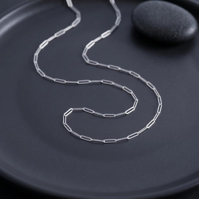 Goldegg S925 Sterling Silver 3mm Chain Necklace for Women 16inches
