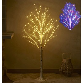 Birchlitland LED Birch Tree 4FT 200L Multiple Colors Fairy Lights, Lighted Trees for Indoor Outdoor Home Thanksgiving Christmas Holiday Decoration