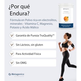 Metagenics Electrolitos y Minerales - Fórmula en Polvo - Vitamina C, Magnesio, Potasio y Ácido Málico - Suplemento Alimenticio Para Actividad Física - Sabor Naranja - 38 porciones - Endura Vitamina C, Magnesio, Potasio, Ácido Málico, Sabor Naranja, 38 Por