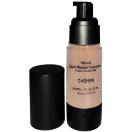 Mom's Secret 100% Natural Foundation, Organic, Vegan, Aloe Based, Natural Sun Protection, Gluten Free, Cruelty Free, Made in the USA, 1FL Oz. (Cashew - A Neutral Light/Medium)