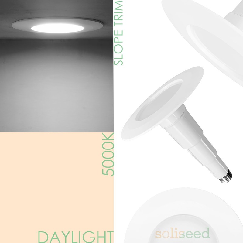 Soliseed 4 Pack 4 Inch LED Can Lights Length Adjustable