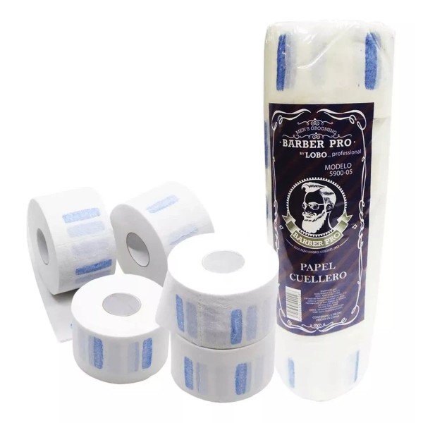 Lobo Profesional 3 Papel Cuello Blanco Barber Pro 5 Rollos
