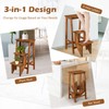 DORTALA 3 Tier Folding Step Stool, Rubber Wood Multifunctional Ladder