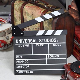 Film Scene Clapperboard, Professional Wood Director Scene Clapperboard, TV Movie Clapper Board, Film Shoot Cut Prop, for Shoot Props / Advertising / Home Decoration / Cosplay