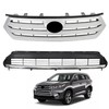 SEBLAFF Chrome Front Bumper Upper and Lower Grille Assembly Set