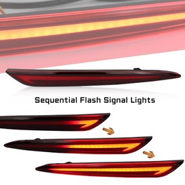 GEEGEETOP - Lámpara de freno de luz antiniebla LED con lente roja trasera para Ford Fusion 2013-2020 (rojo)