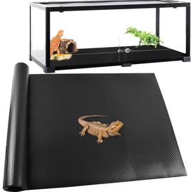 TCYPUHL Large Size 24"X 118" Reptile Carpet, Reptile Mat, Bearded Dragon, Bearded Dragon Tank Flooring, Snake Bedding, Bearded Dragon Tank Accessories (24"X 118", 1 PCS Black Thicker Mat)