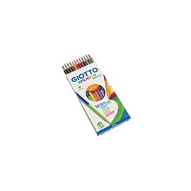 GIOTTO Stilnovo Bicolor, Double Colour Pencils, 12 Assorted Colours, Ideal for Children, Parties and Schools